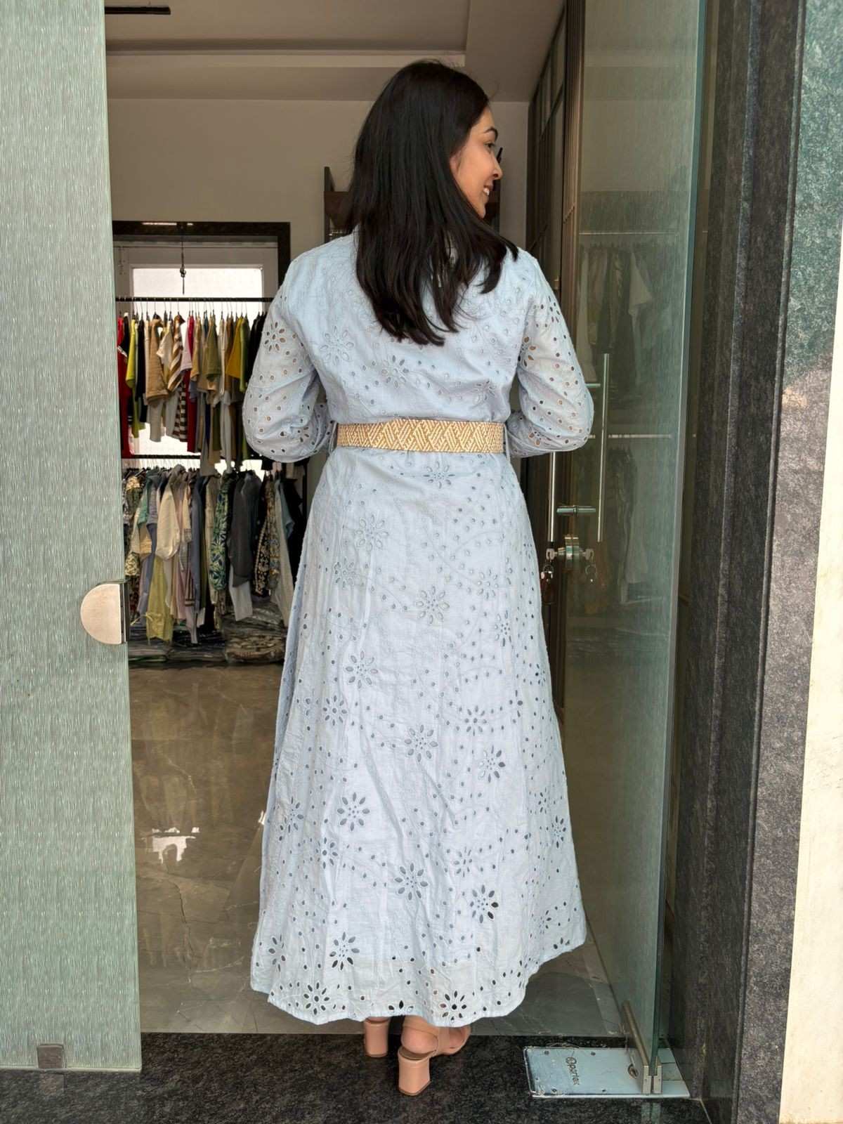 Cotton cutwork shirt Dress
