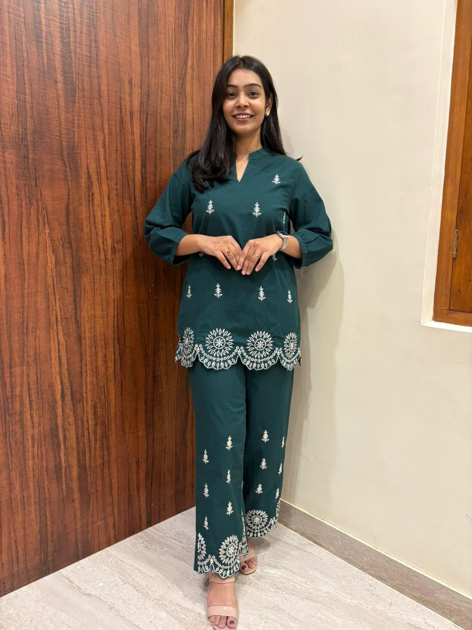Embroidered Khadi Coordset