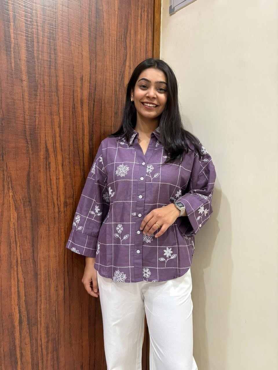 Embroidered Linen baggy shirt Embroidered