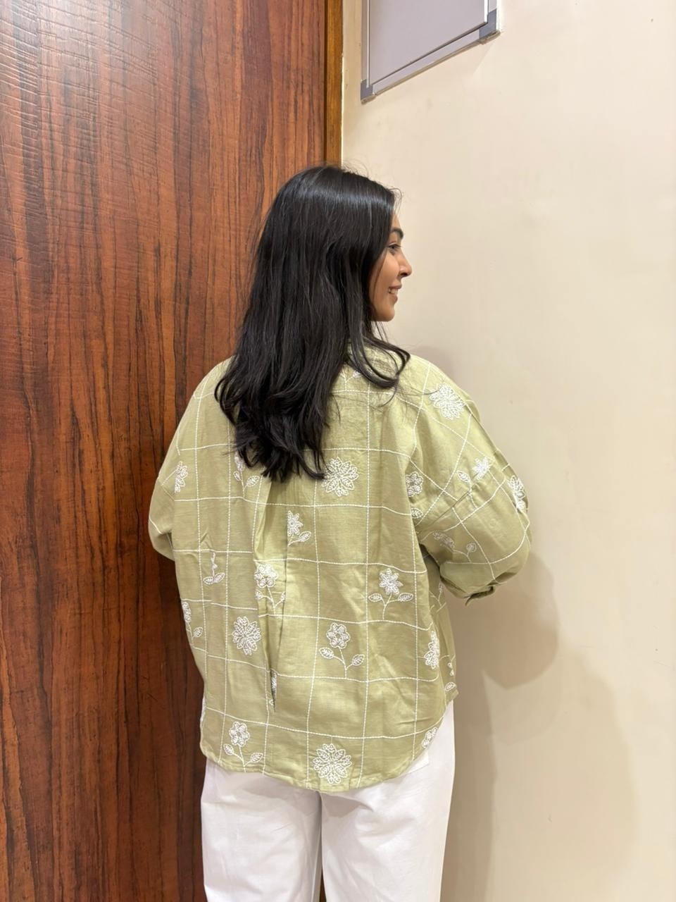 Embroidered Linen baggy shirt Embroidered
