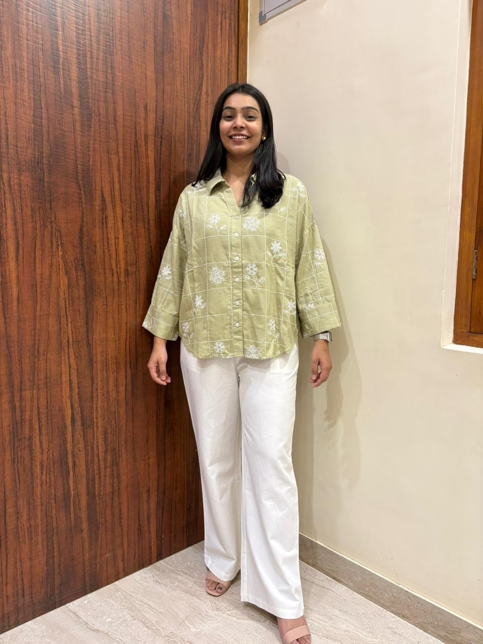 Embroidered Linen baggy shirt Embroidered