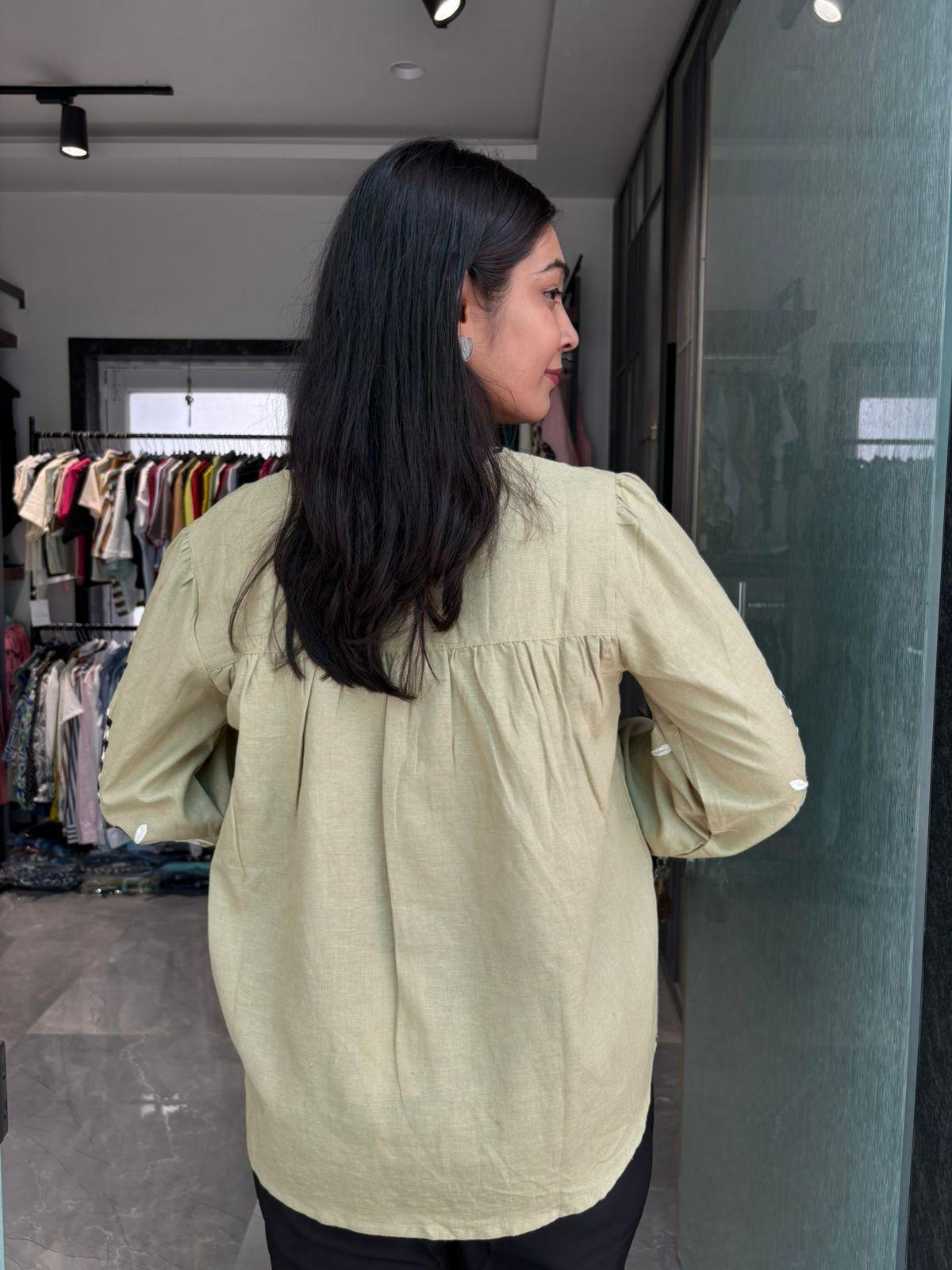Embroidered Flex Cotton Tops