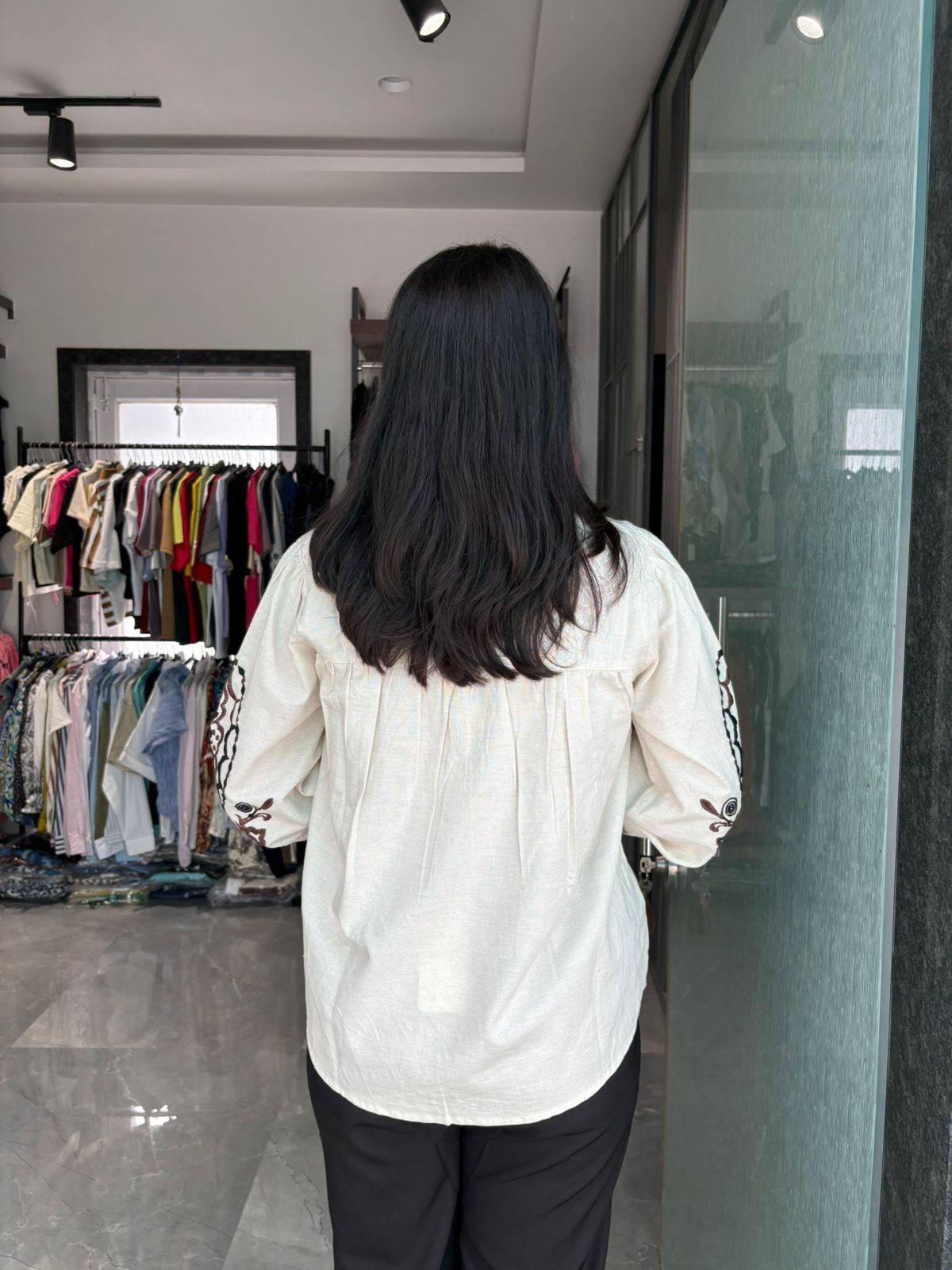 Embroidered Flex Cotton Tops