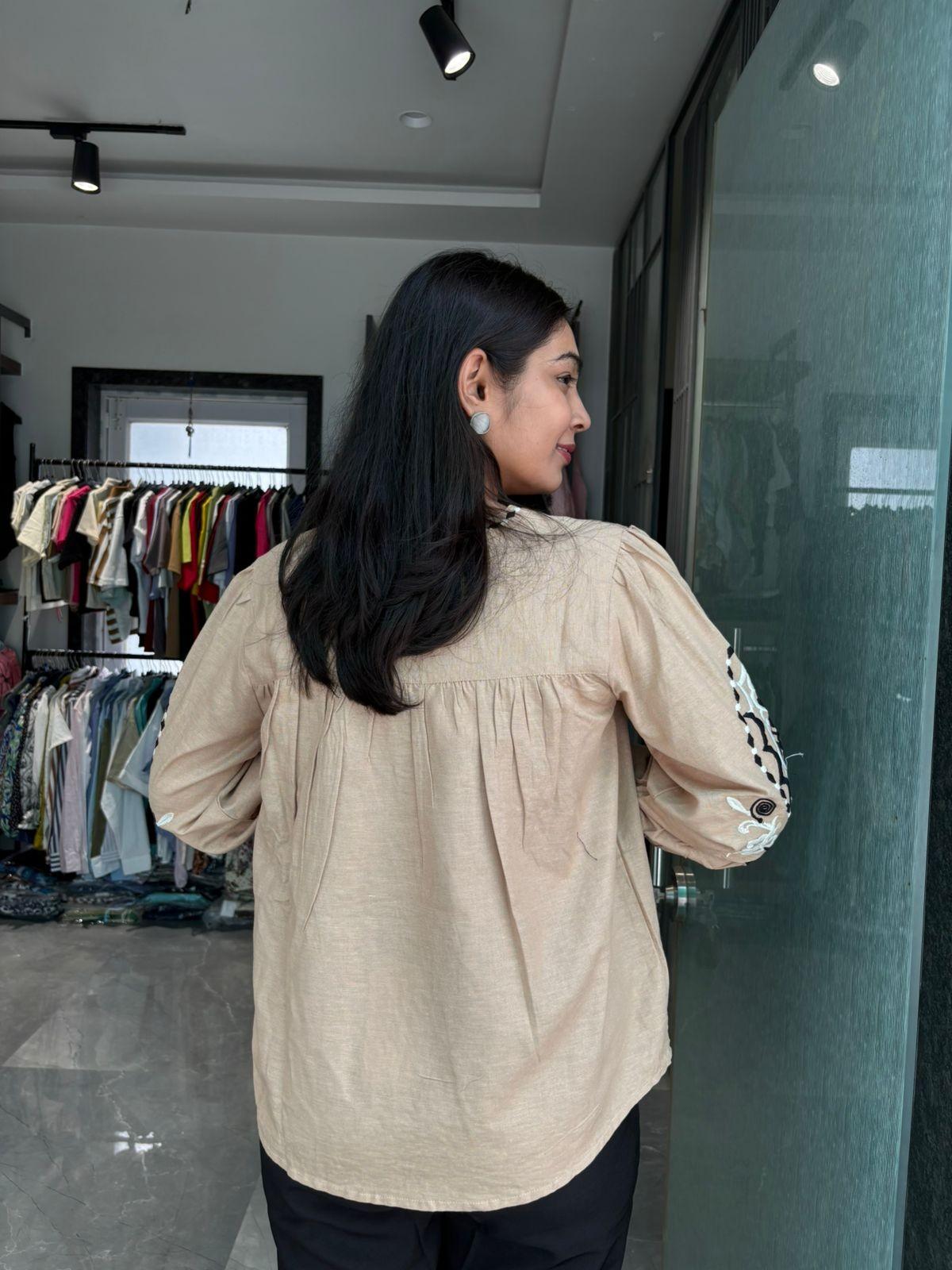 Embroidered Flex Cotton Tops