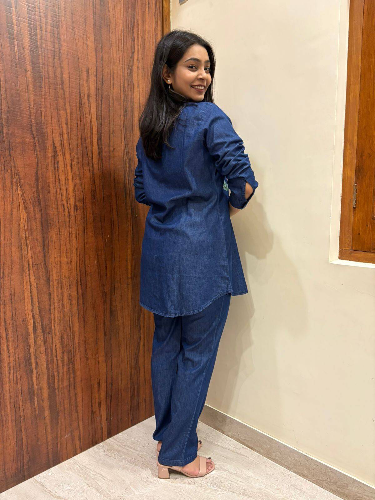 Denim Embroidered Coordset