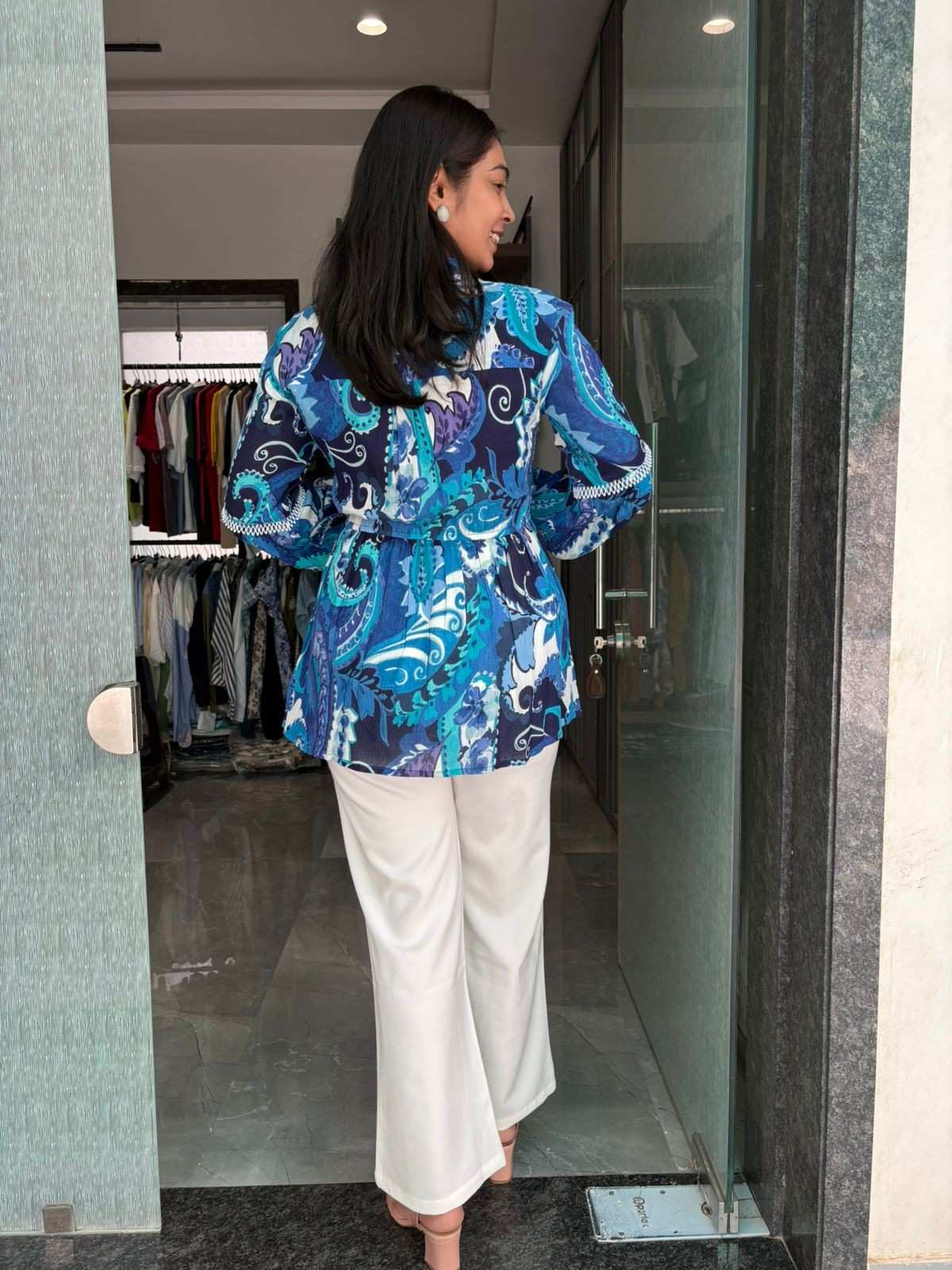 Printed Peplum Top