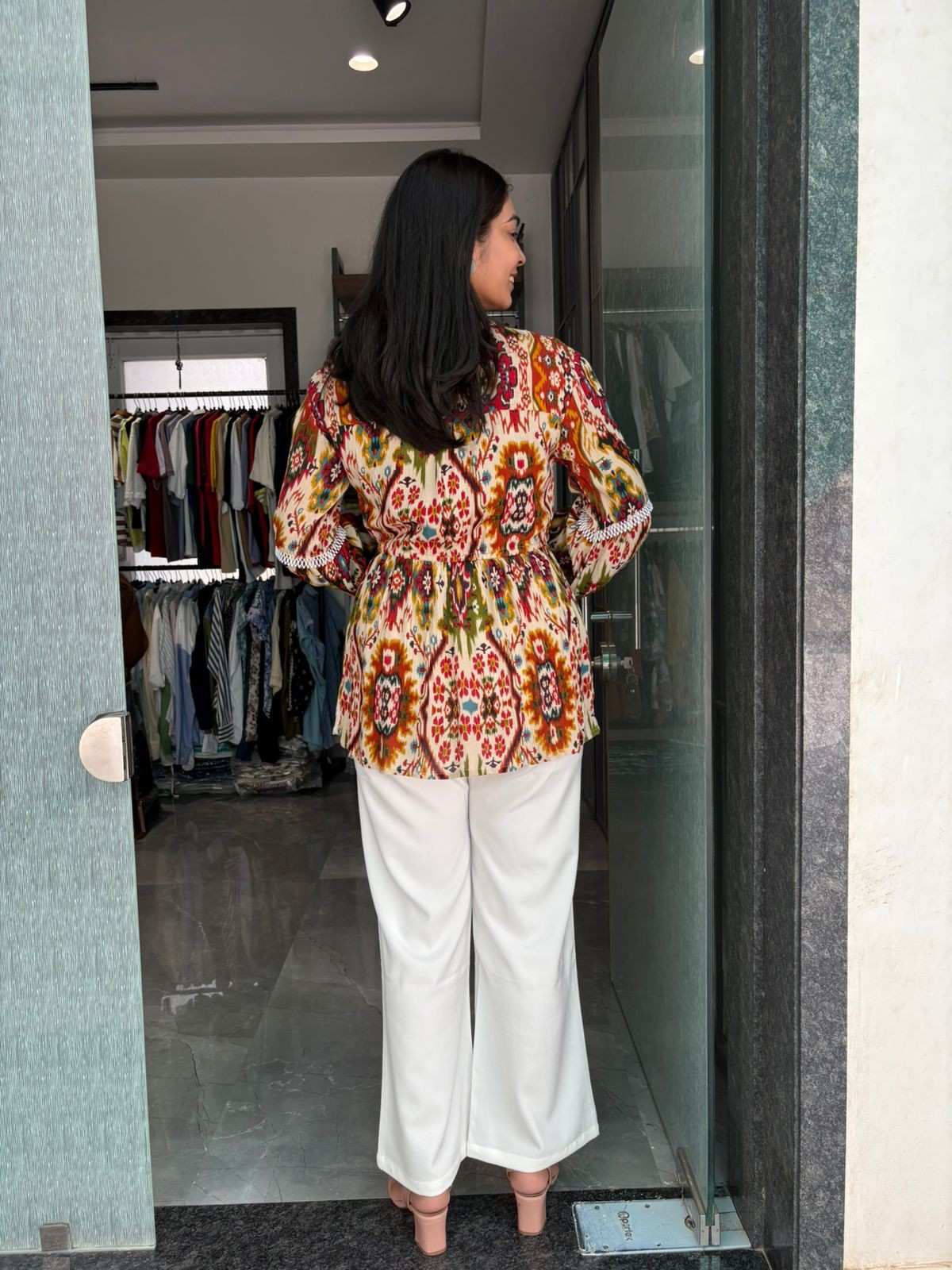 Printed Peplum Top