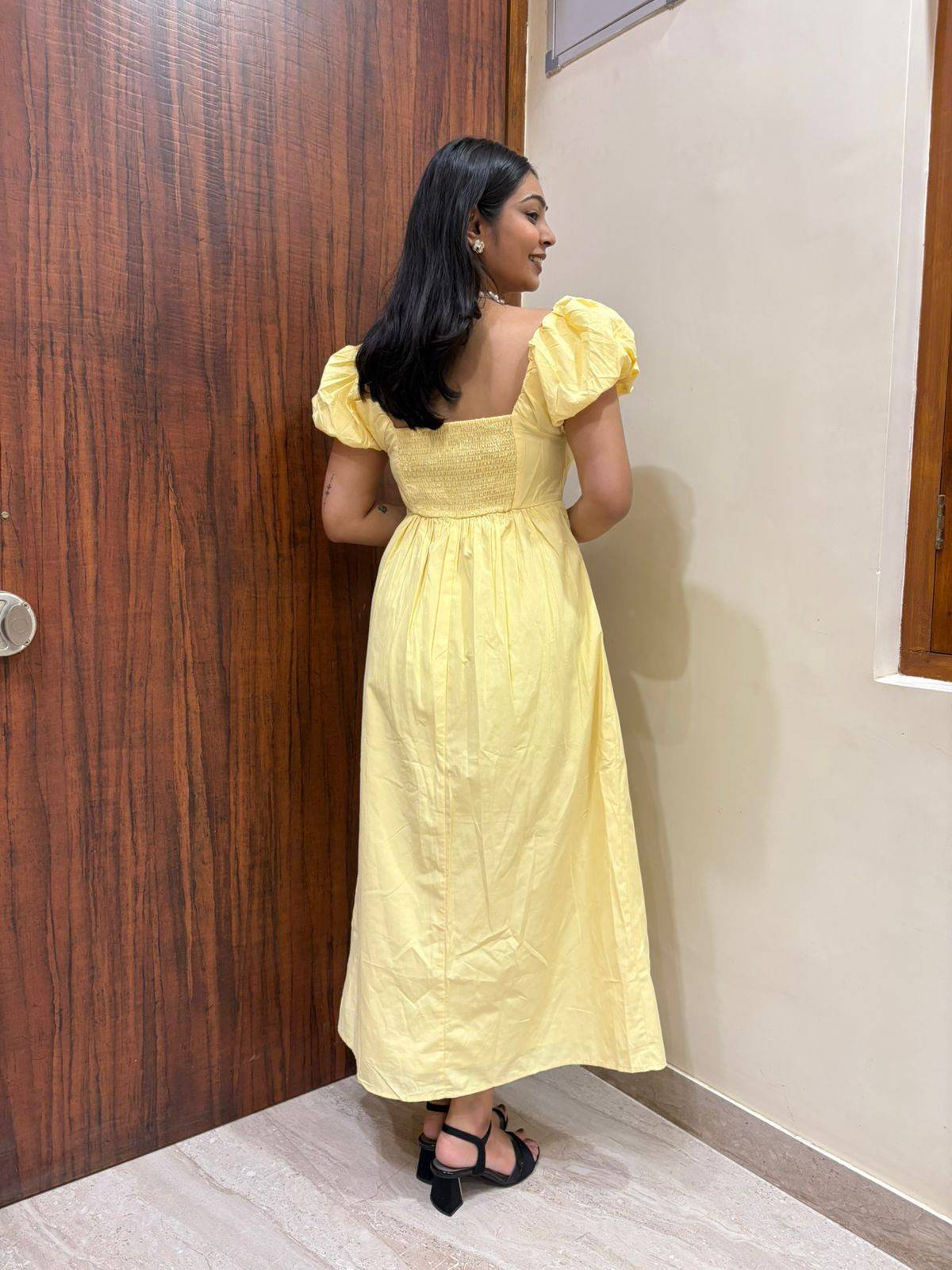 Butter yellow Silhouette Dress