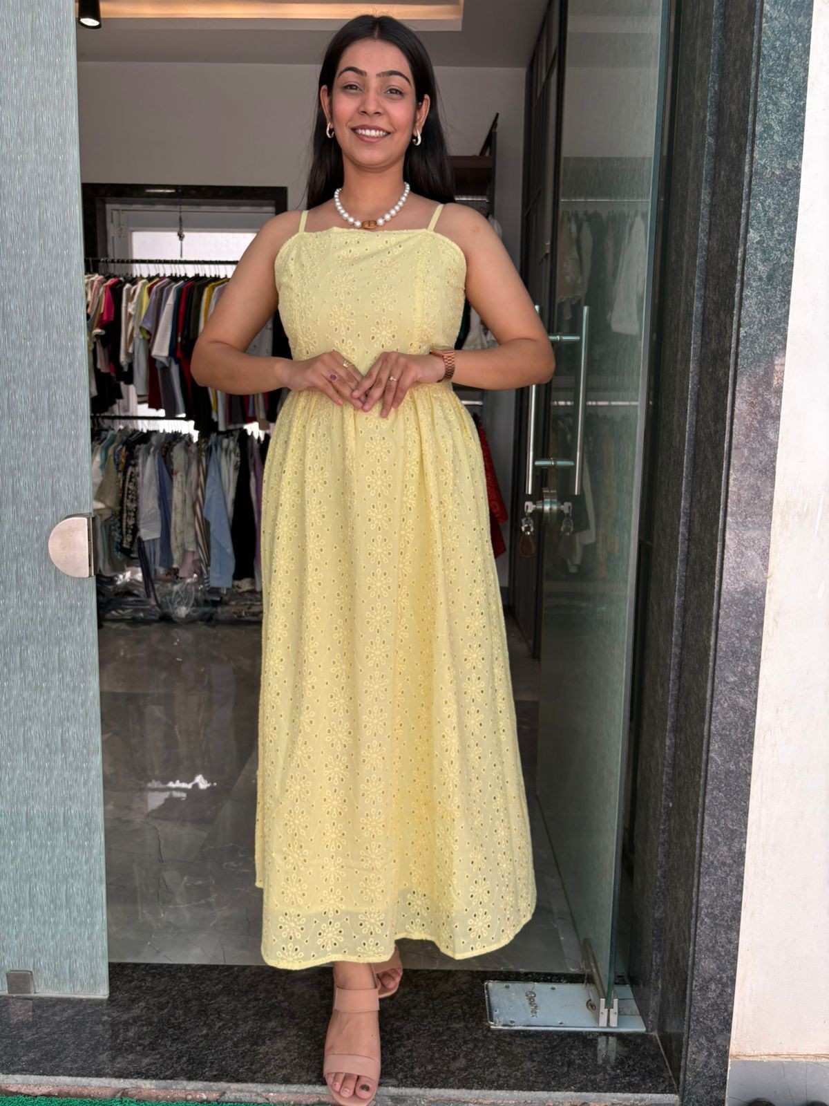 Cutwork Strap Dress
