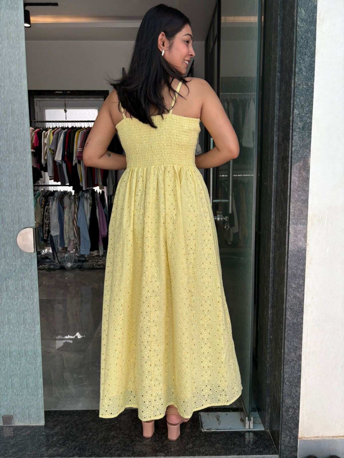 Cutwork Strap Dress