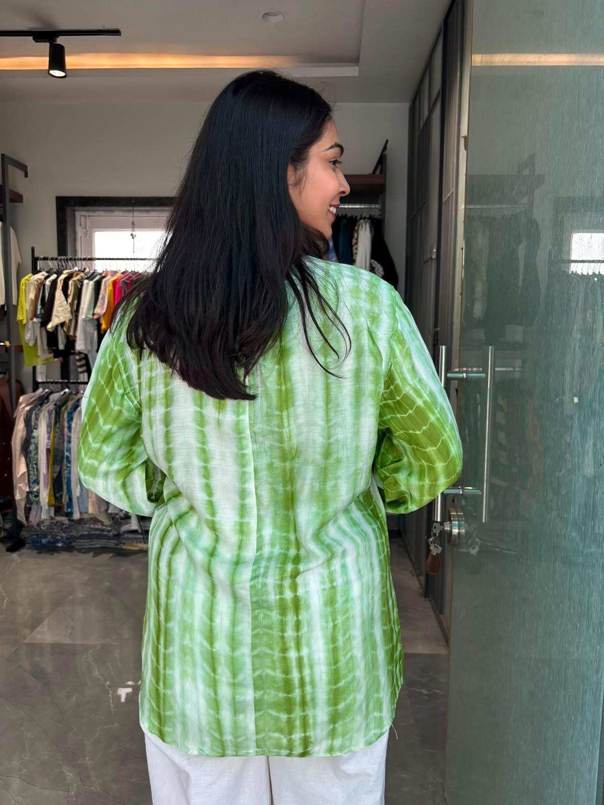 Shibori Tie-dye muslin shirts