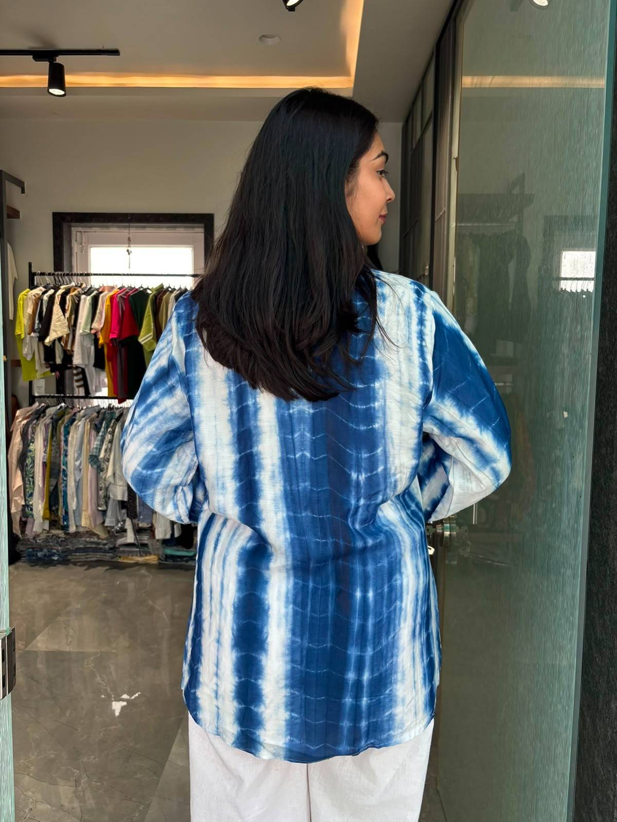 Shibori Tie-dye muslin shirts