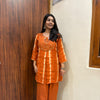 Aaina Muslin Coordset- Rust Orange