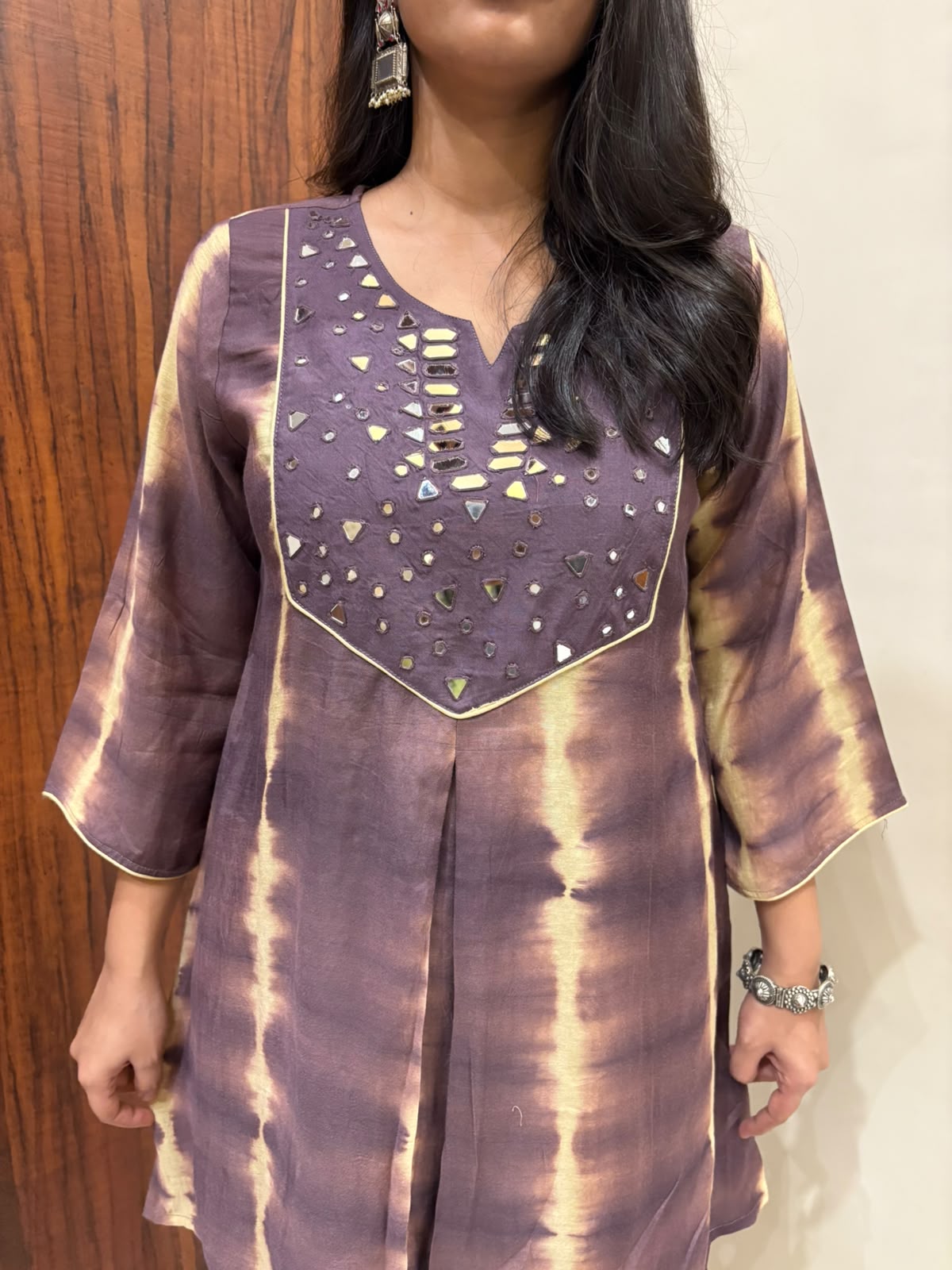 Aaina Muslin Coordset- Puple