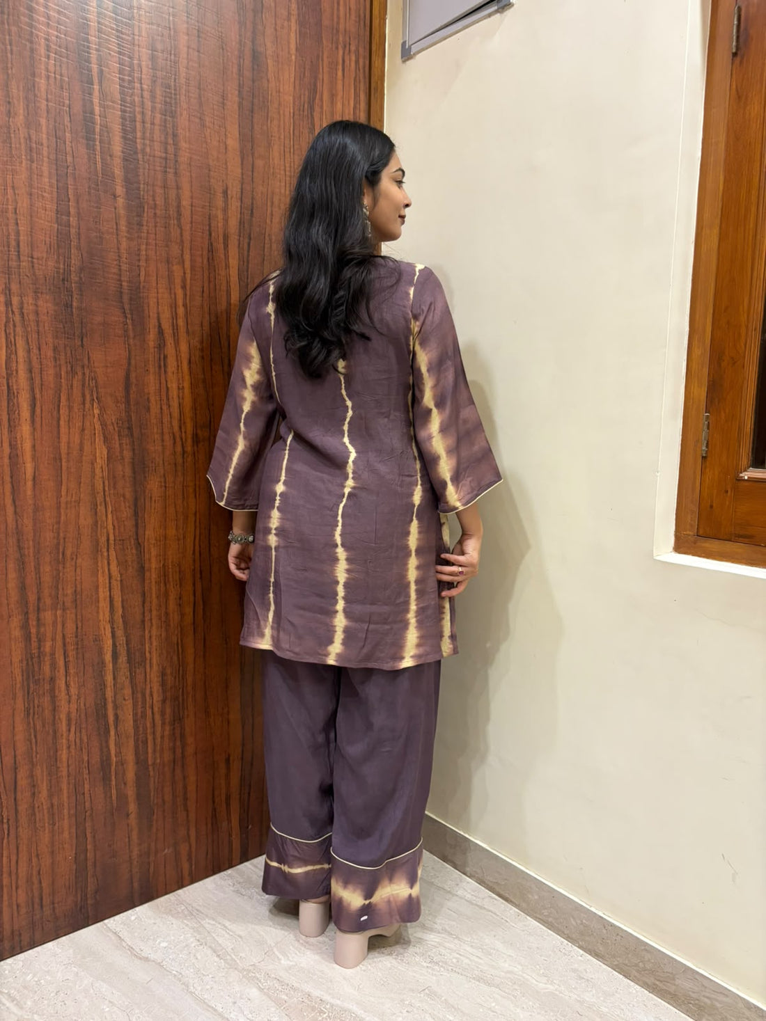 Aaina Muslin Coordset- Puple
