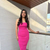 Pearl embalished strap knitted dress