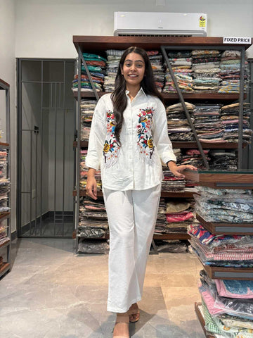 Embroidered Linen coordset