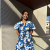 Printed cotton short dress