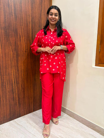 Bandhani Muslin coordset