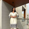 Muslin silk embroidered coordset