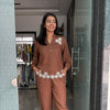 Linen Embroidered coordset