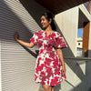 Printed cotton short dress