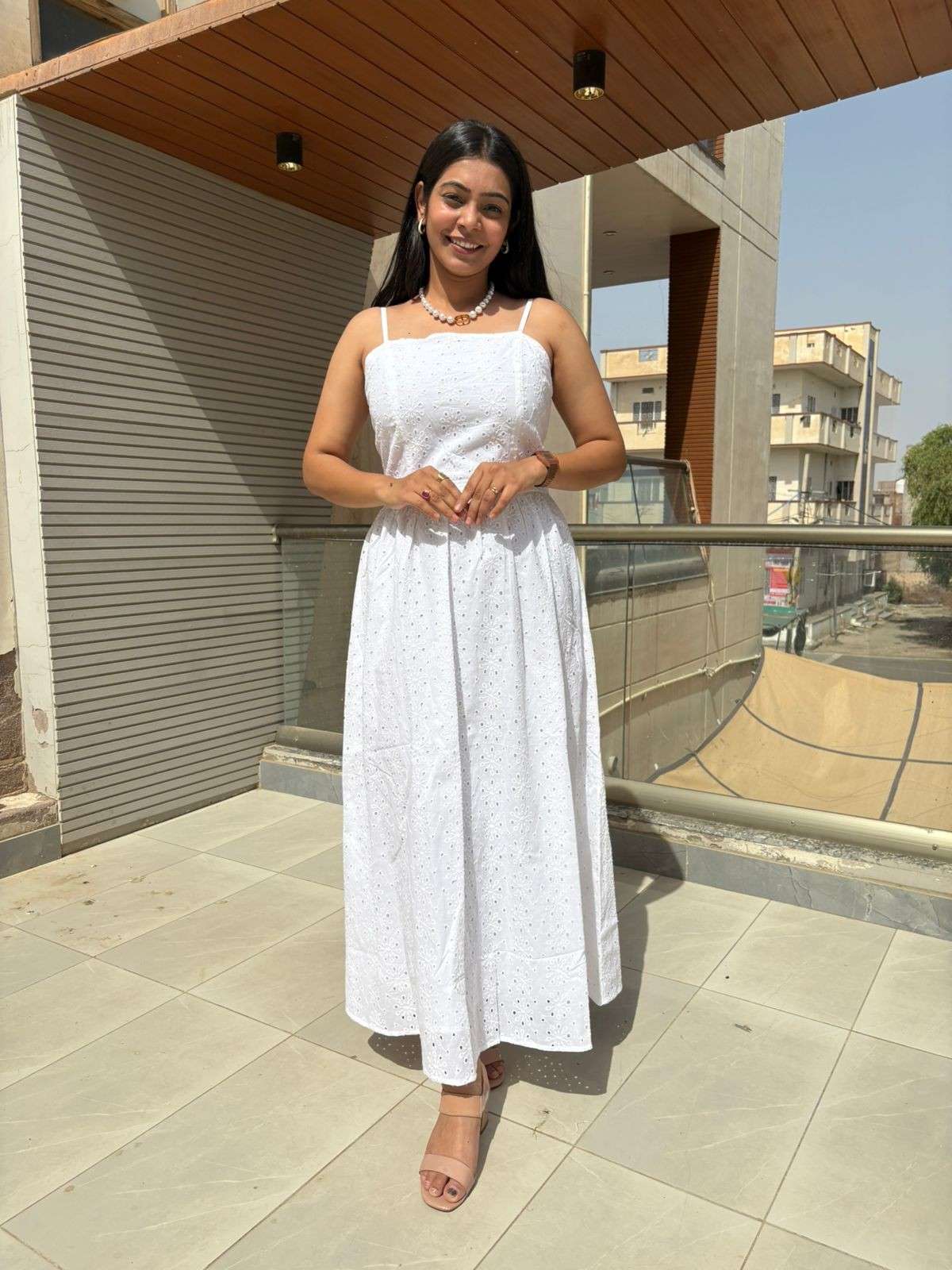 Cutwork Strap Dress