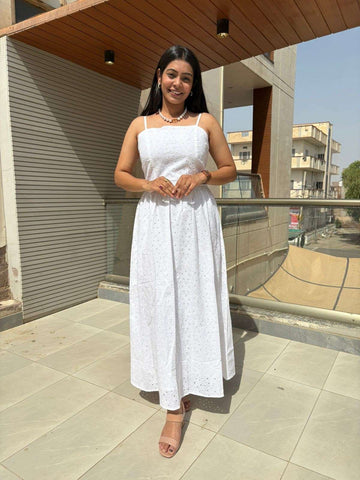 Cutwork Strap Dress
