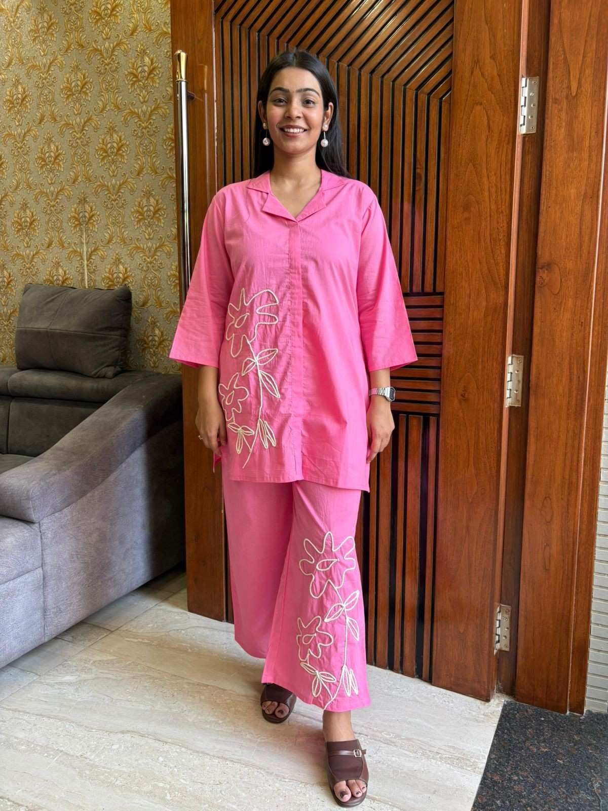 Cotton threadwork Coordset