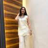 Satin solid tunic coordset