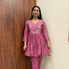 Peplum Embroidered Chanderi Coordset