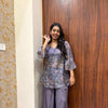 Deep purple Organza 3pc coordset