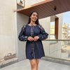 Cotton embroidered short dress