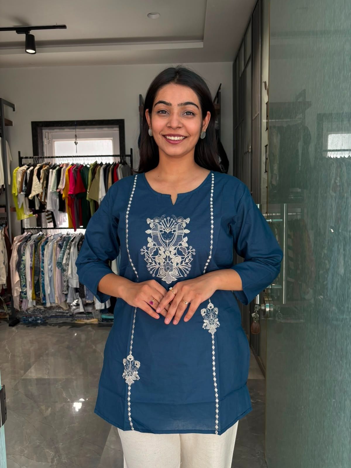 Embroidered Solid Tunic