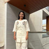 Khadi embroidered coordset