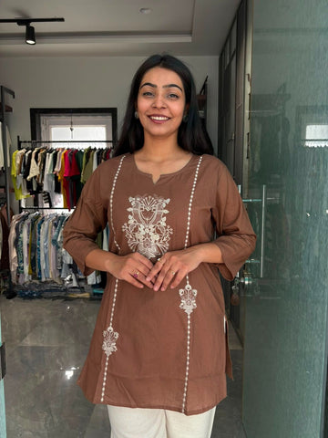Embroidered Solid Tunic