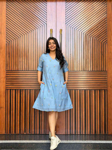 Embroidered A line Dress