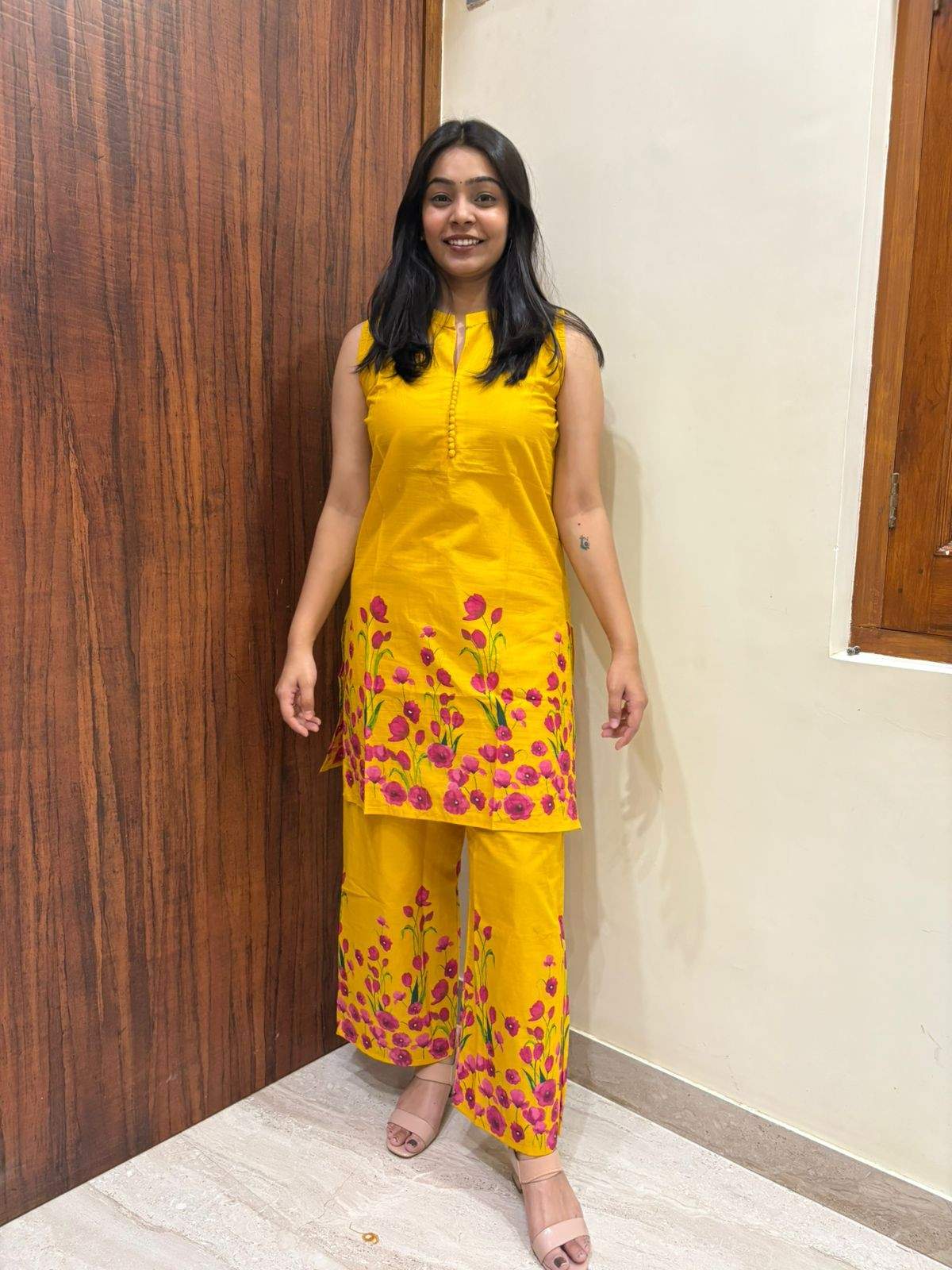 Cotton printed Sleeveless coordset