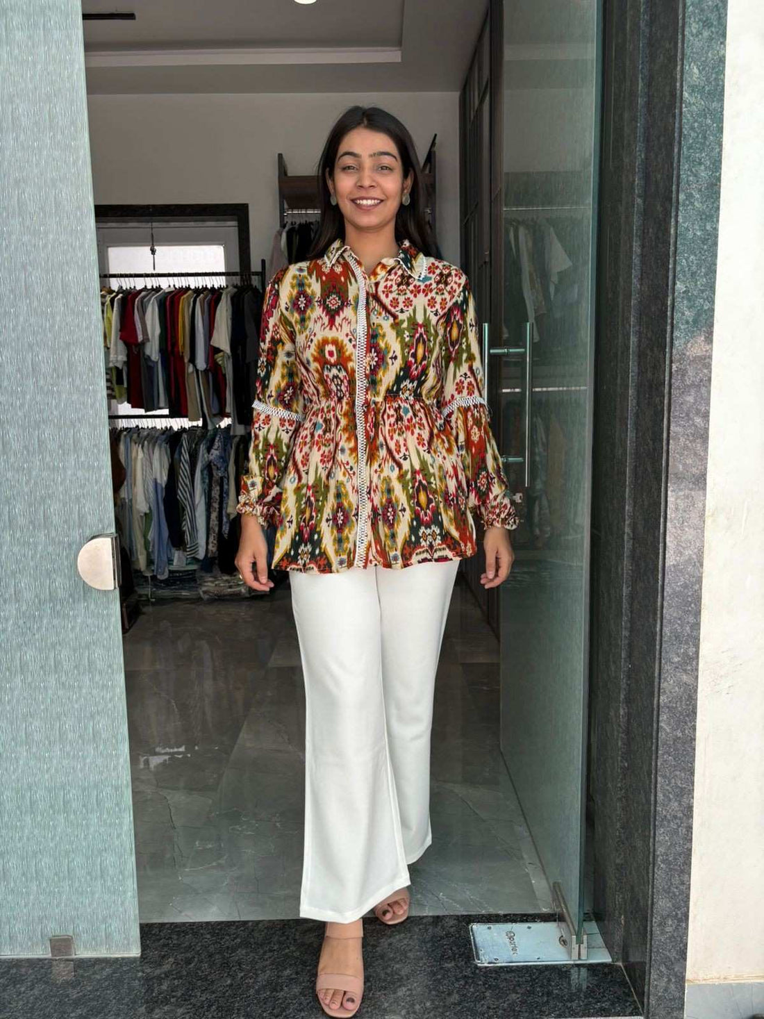 Printed Peplum Top