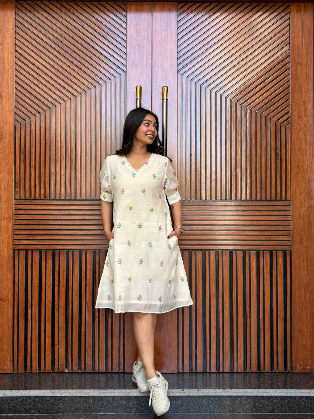 Embroidered A line Dress