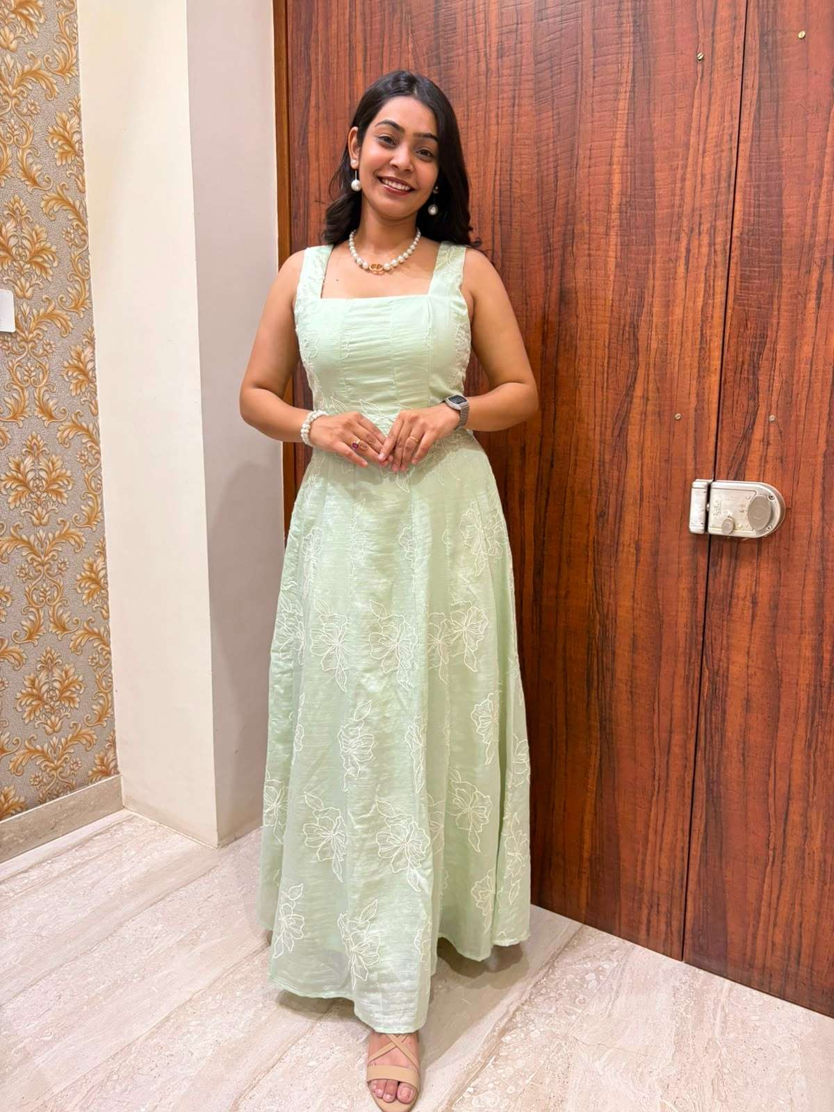 Embroidered Princess silhouette Dress