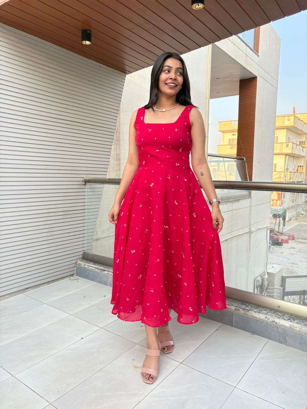 Laila Embroidered Chanderi Dress