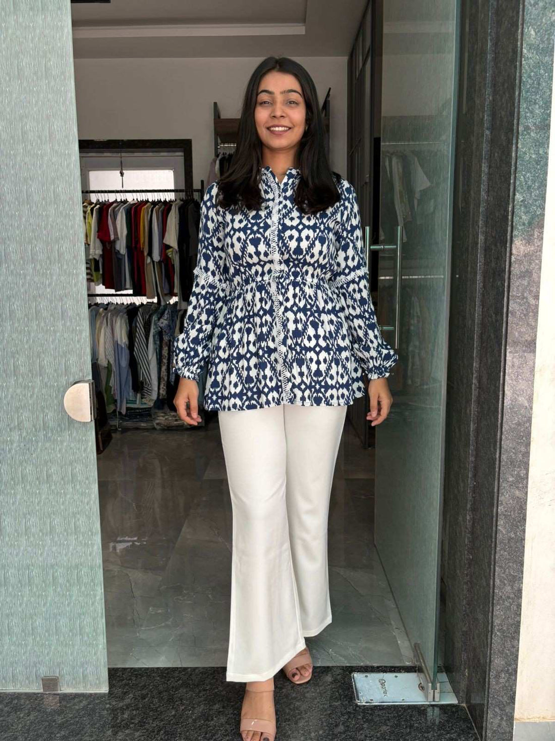 Printed Peplum Top