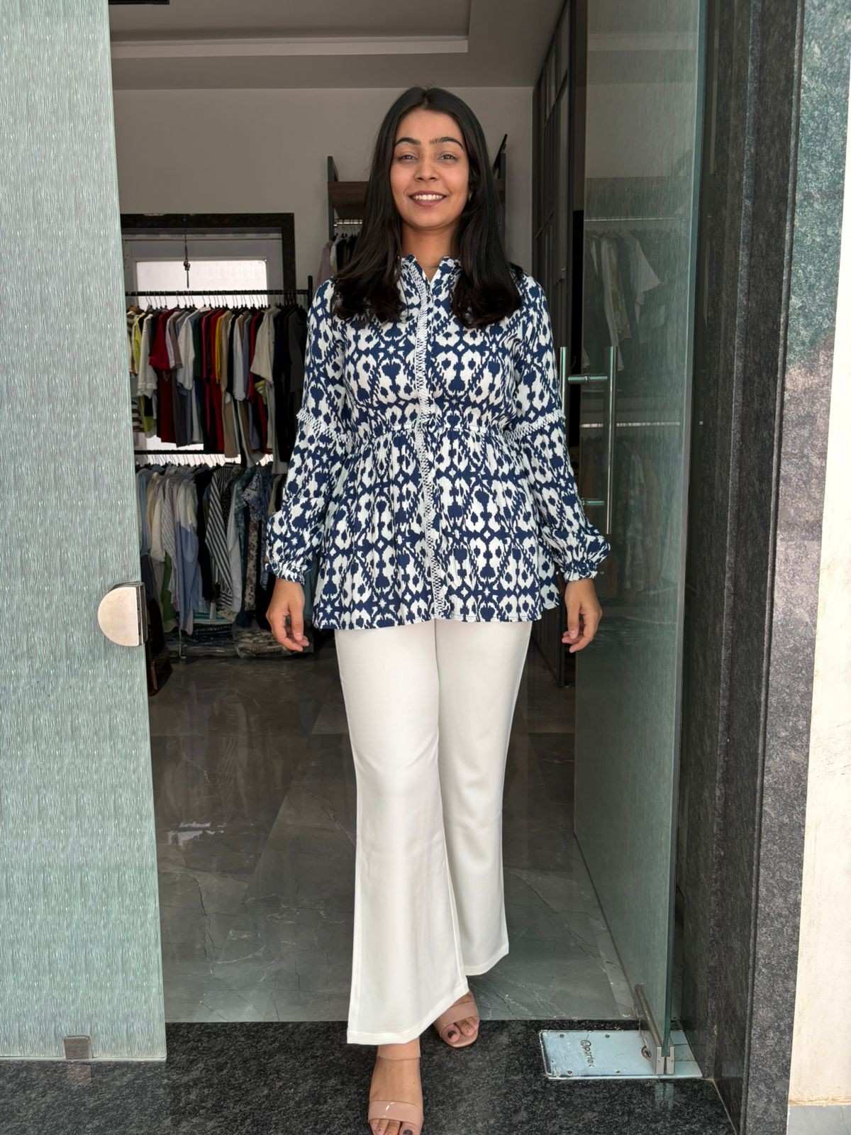 Printed Peplum Top