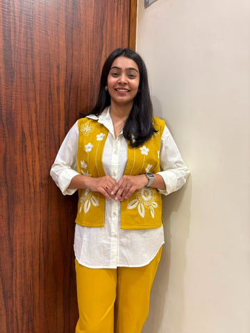 Embroidered 3pc Khadi coordset