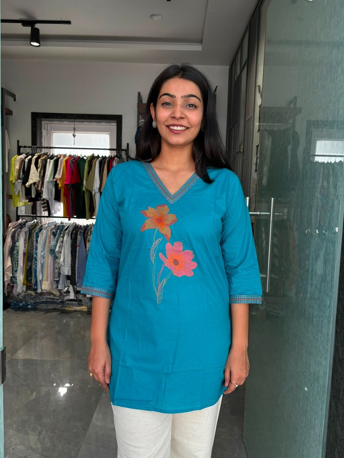 Embroidered Solid Tunic