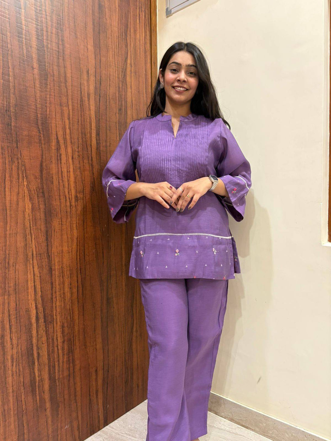 Chanderi Embroidered Coordset