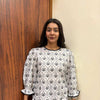 Embroidered puffsleeves Top