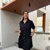 Cotton solid shirt dress