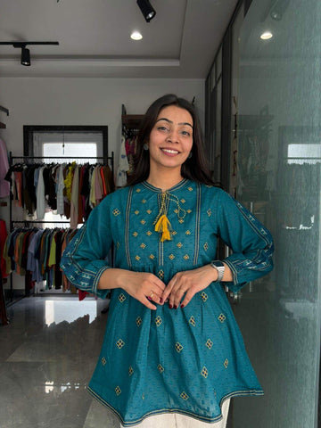 Cotton Selfwork Embroidered Tunic